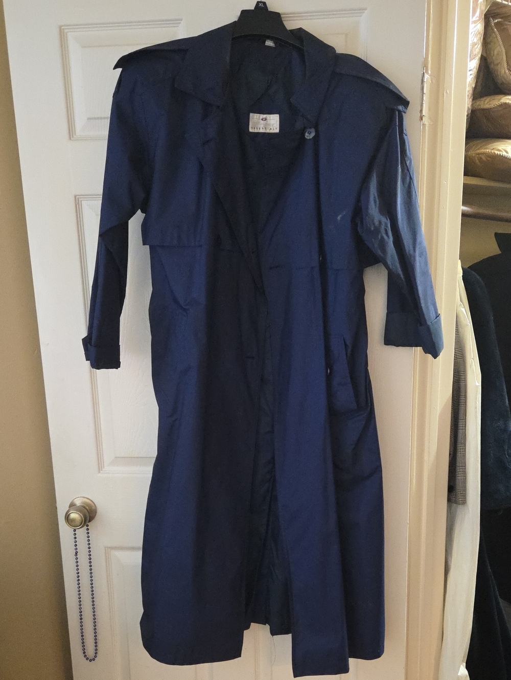 Worthington Navy Trench Coat with Notched Collar